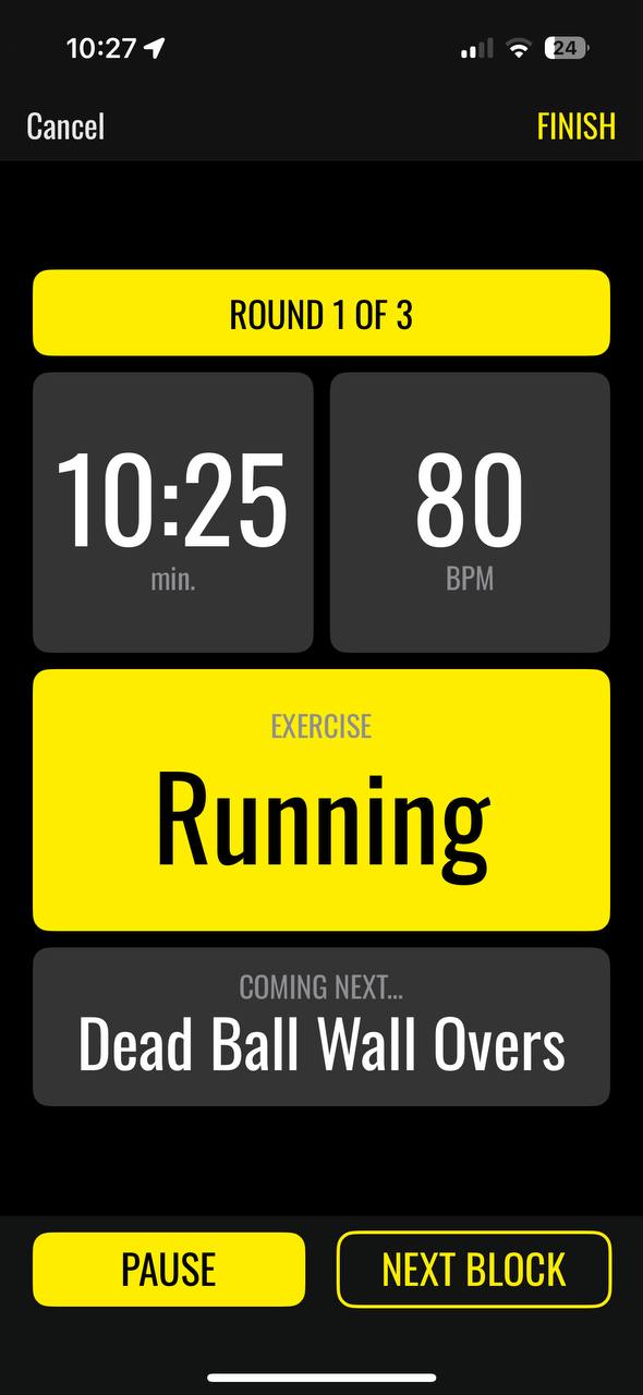 In‑session guidance screen